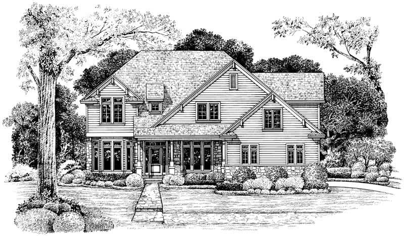 4-Bedroom, 2939 Sq Ft Country House Plan - 120-1987 - Front Exterior