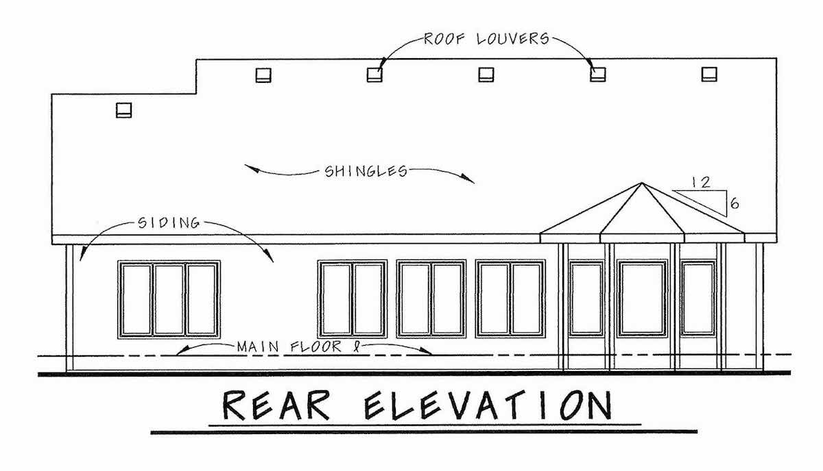 Home Plan Rear Elevation