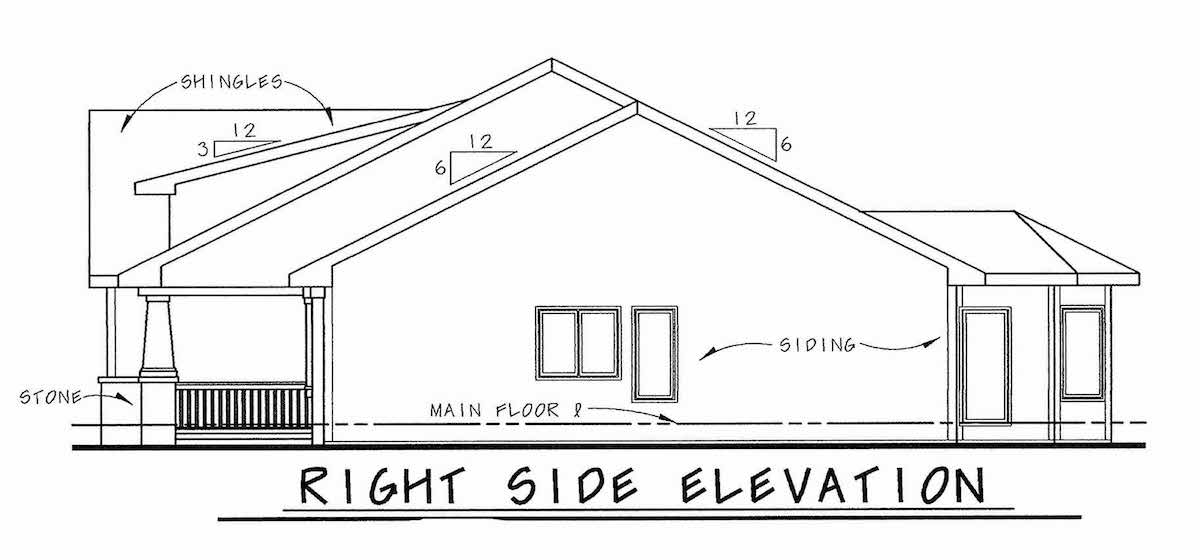 Home Plan Right Elevation