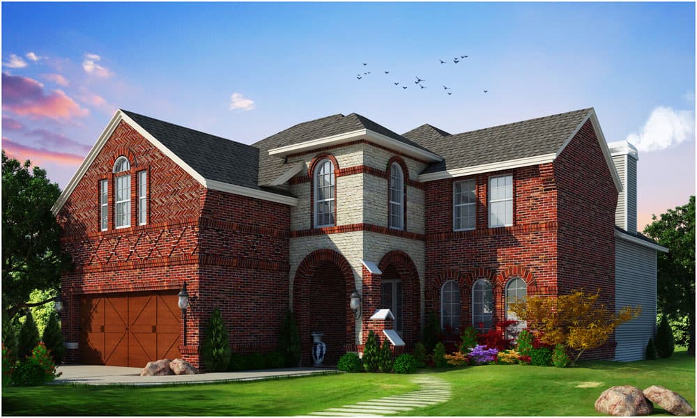 4-Bedroom, 2879 Sq Ft European House Plan - 120-2303 - Front Exterior