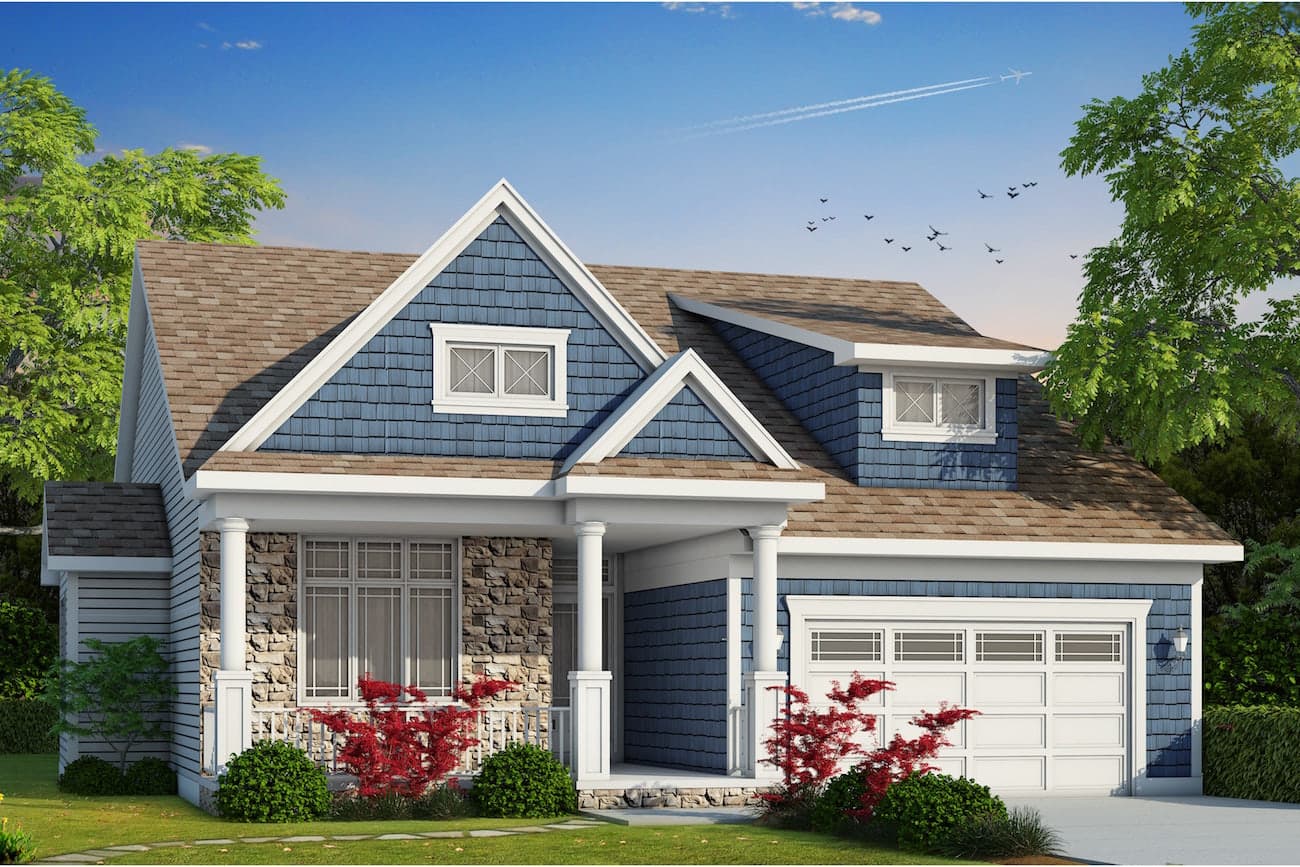 3-Bedroom, 2326 Sq Ft Craftsman Home Plan - 120-2476 - Main Exterior