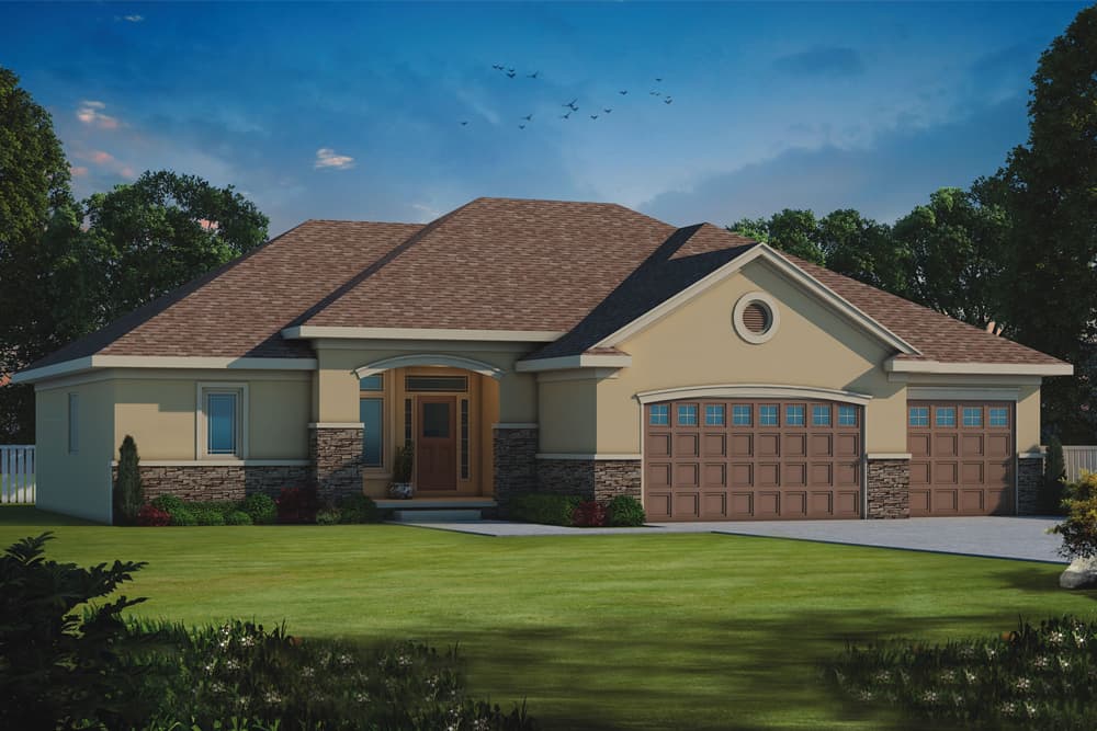 2-Bedroom, 1774 Sq Ft Traditional Home Plan - 120-2514 - Main Exterior