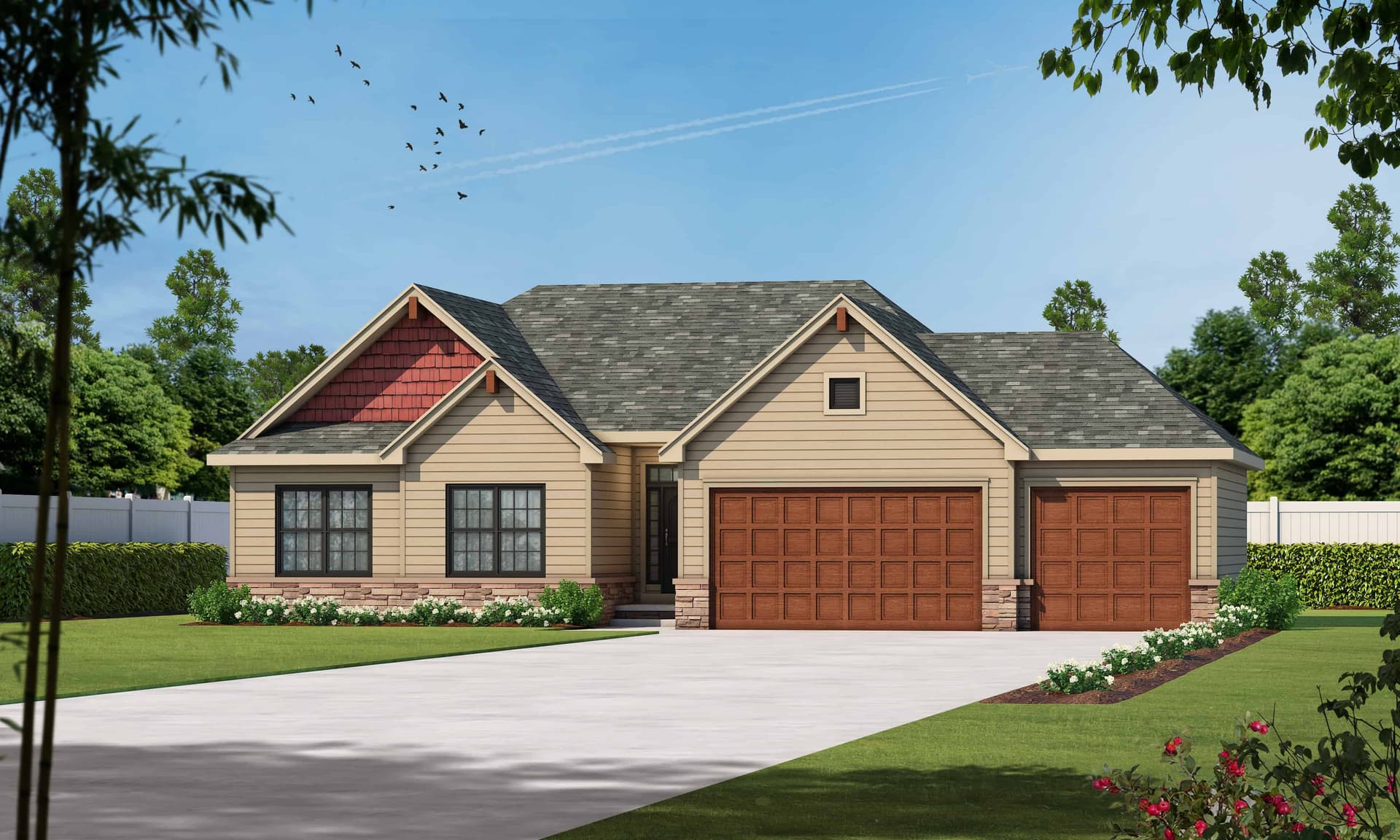 3-Bedroom, 1750 Sq Ft Ranch House - Plan #120-2535 - Front Exterior