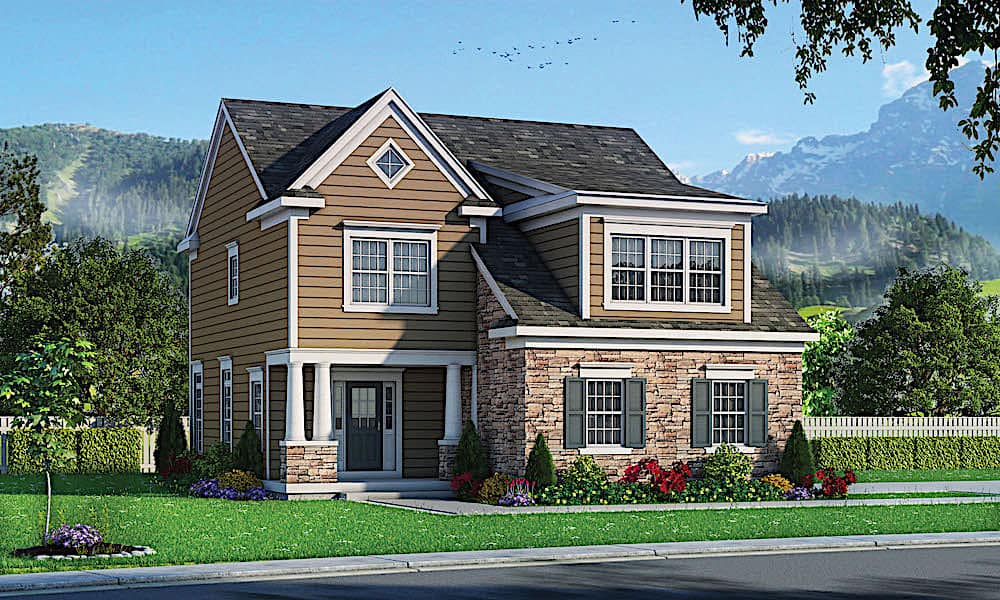 4-Bedroom, 2257 Sq Ft Farmhouse Home Plan - 120-2608 - Main Exterior
