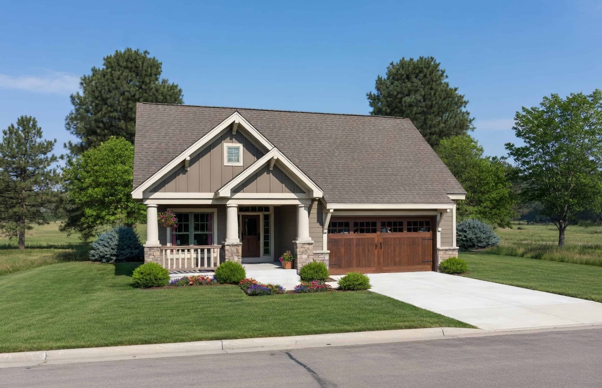 Farmhouse home (ThePlanCollection: Plan #120-2666)