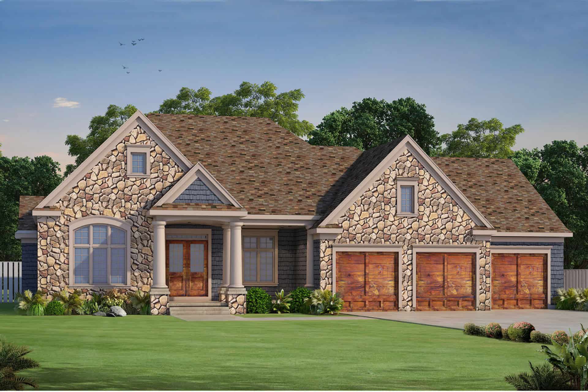 3-Bedroom, 4683 Sq Ft European House - Plan #120-2690 - Front Exterior
