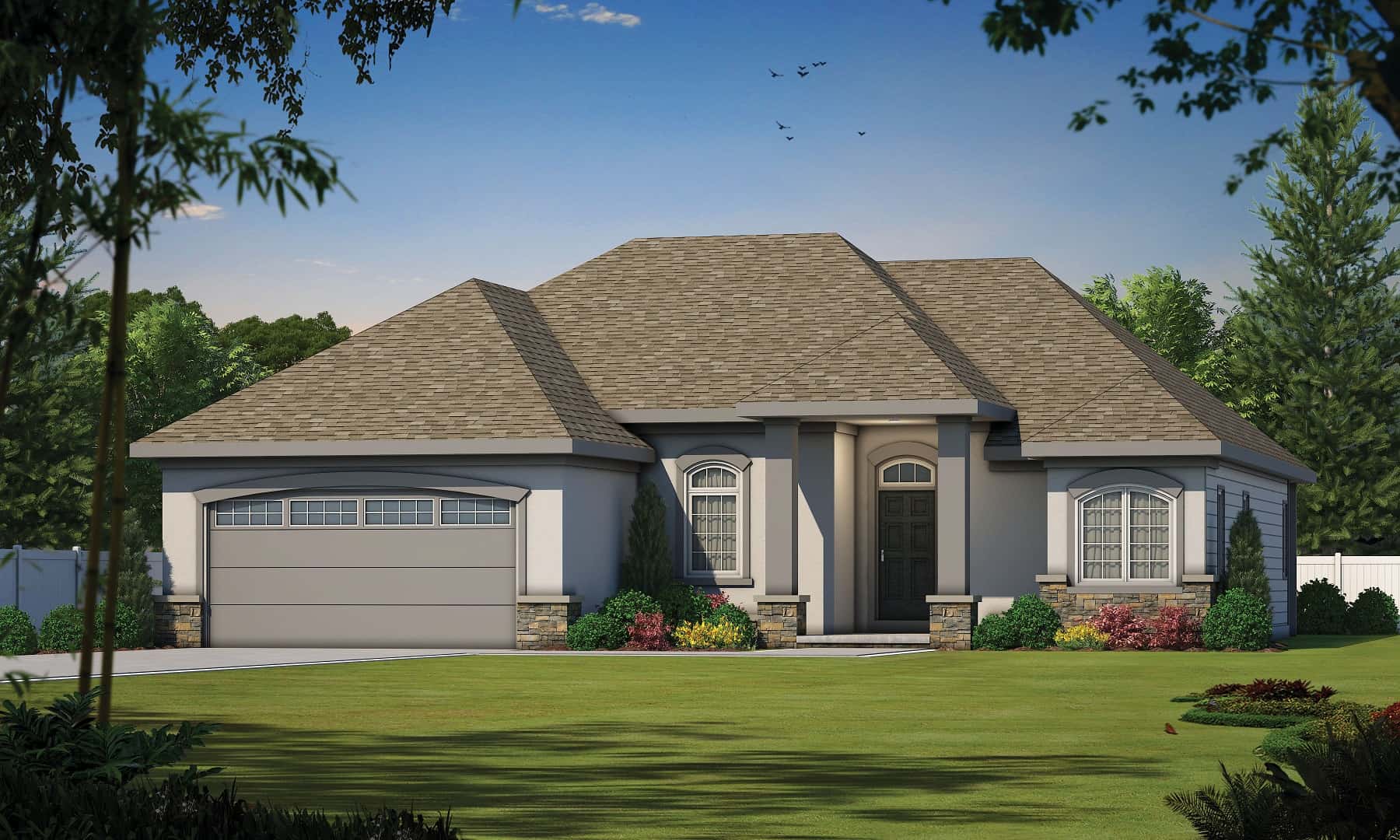 Mediterranean Home Plan - 1 Bedrms, 2 Baths - 1840 Sq Ft