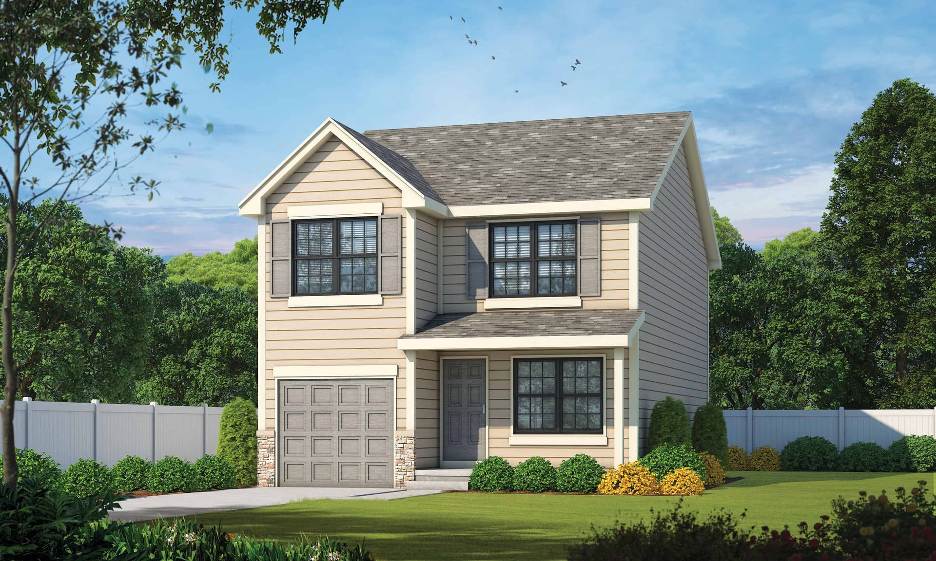 Traditional Home Plan - 2 Bedrms, 2.5 Baths - 1536 Sq Ft