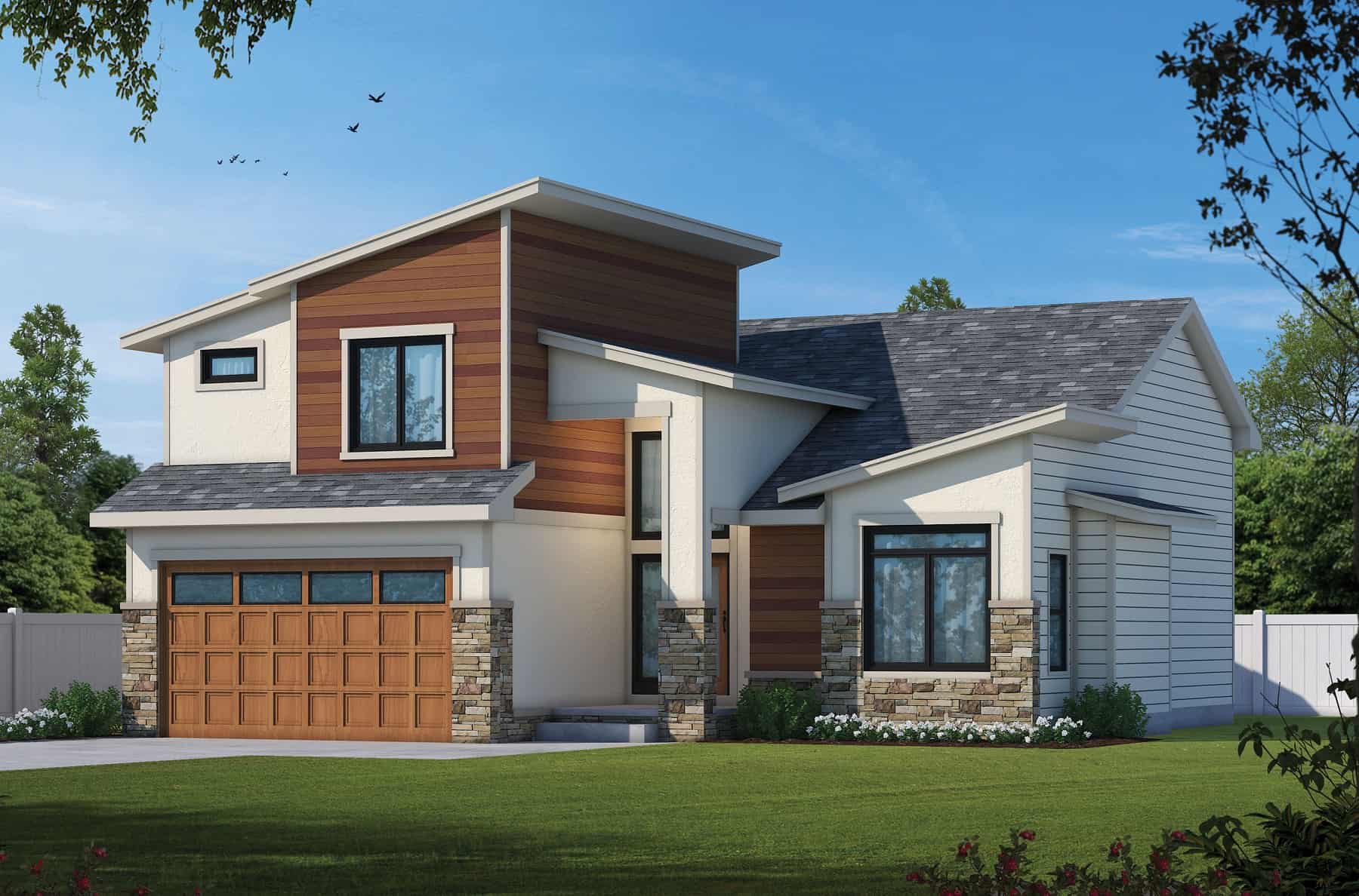 3-Bedroom, 1649 Sq Ft Contemporary Home Plan - 120-2775 - Main Exterior
