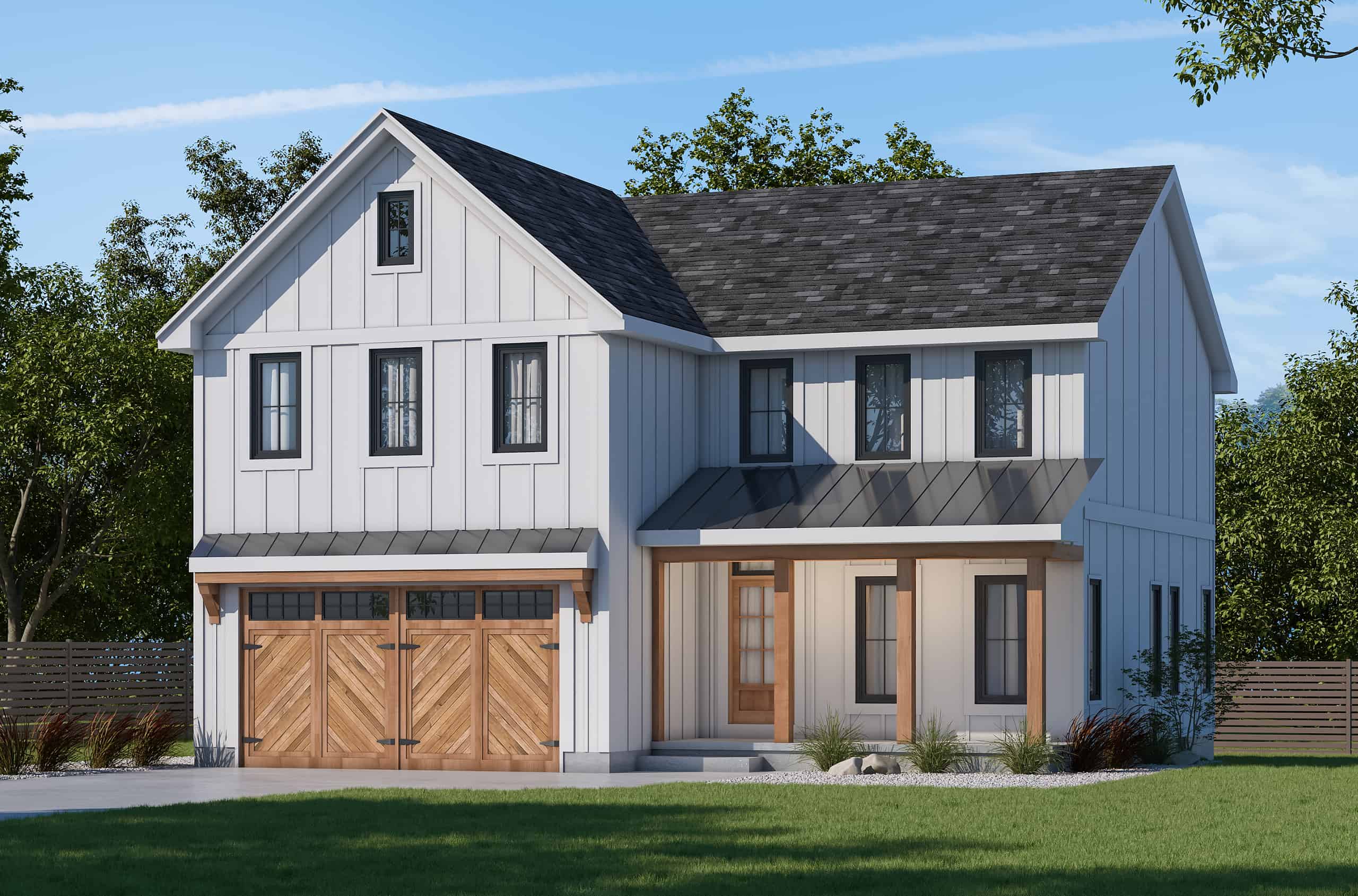 Modern Farmhouse Home Plan - 4 Bedrms, 2.5 Baths - 2134 Sq Ft - #120-2802