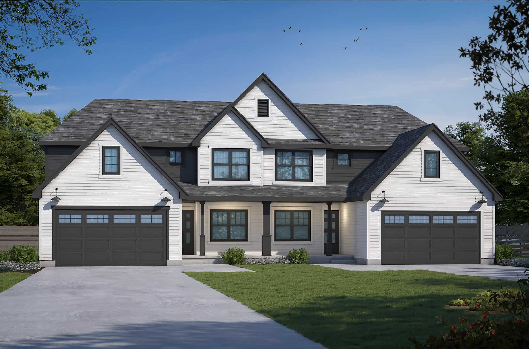 6-Bedroom, 2934 Sq Ft Modern Farmhouse Duplex Plan #120-2807