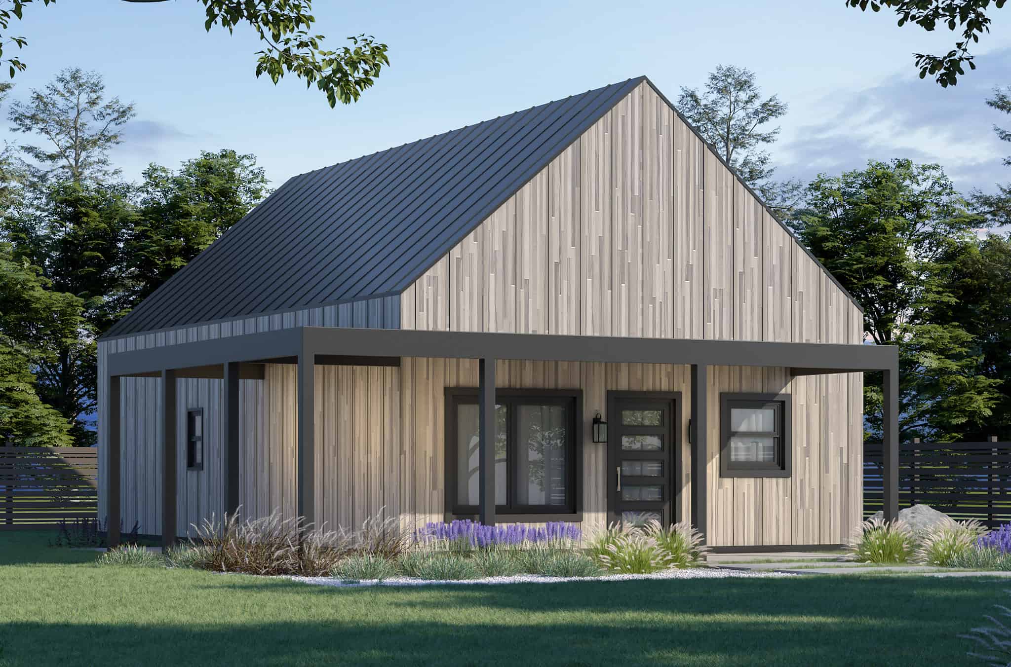 3-Bedroom, 1050 Sq Ft Modern Home Plan - 120-2810 - Main Exterior