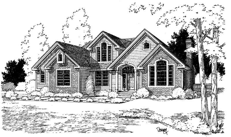 3-Bedroom, 2426 Sq Ft Home Plan - 121-1005 - Main Exterior