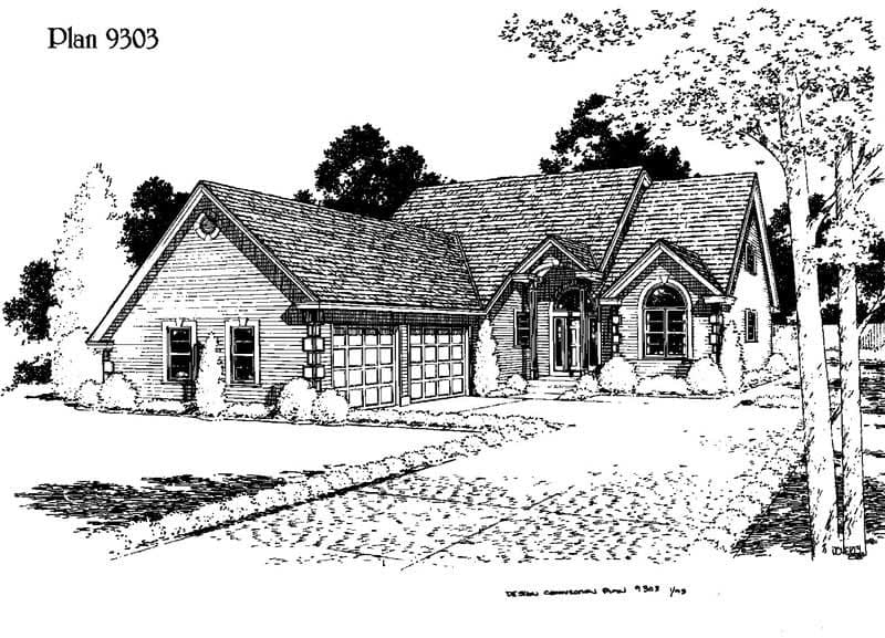 3-Bedroom, 2303 Sq Ft Home Plan - 121-1037 - Main Exterior