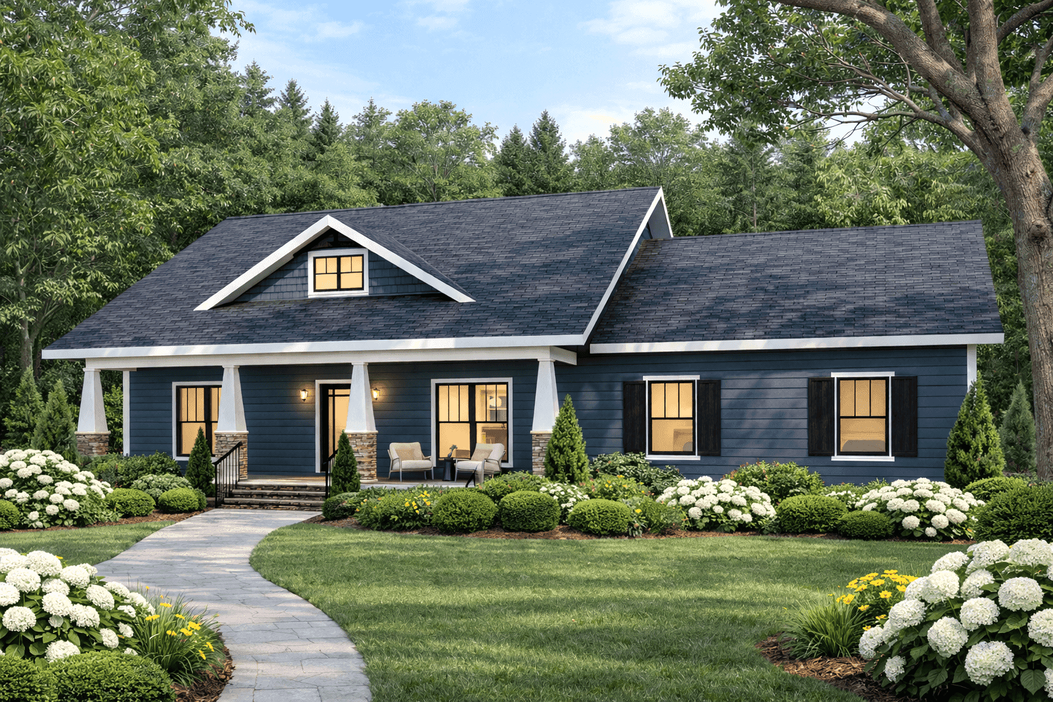 Front elevation of Farmhouse home (ThePlanCollection: House Plan #123-1098)