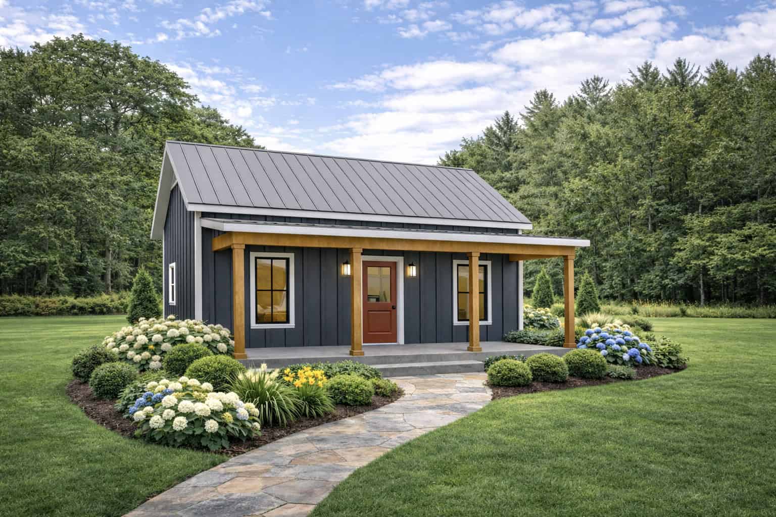 Front elevation of Small House Plans home (ThePlanCollection: House Plan #123-1171)