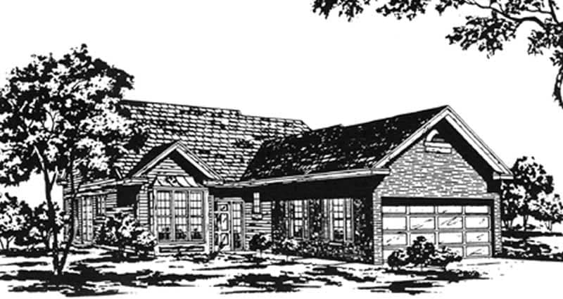 2-Bedroom, 1879 Sq Ft Ranch Home Plan - 124-1033 - Main Exterior