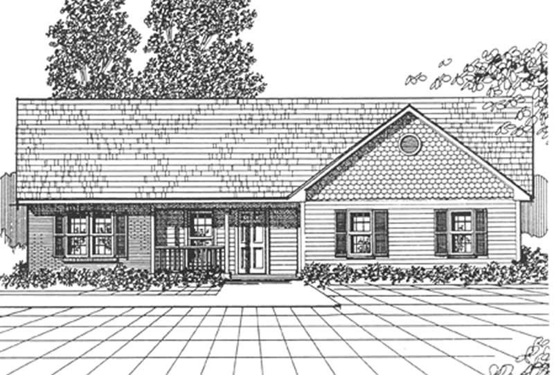 3-Bedroom, 1867 Sq Ft Ranch Home Plan - 124-1042 - Main Exterior