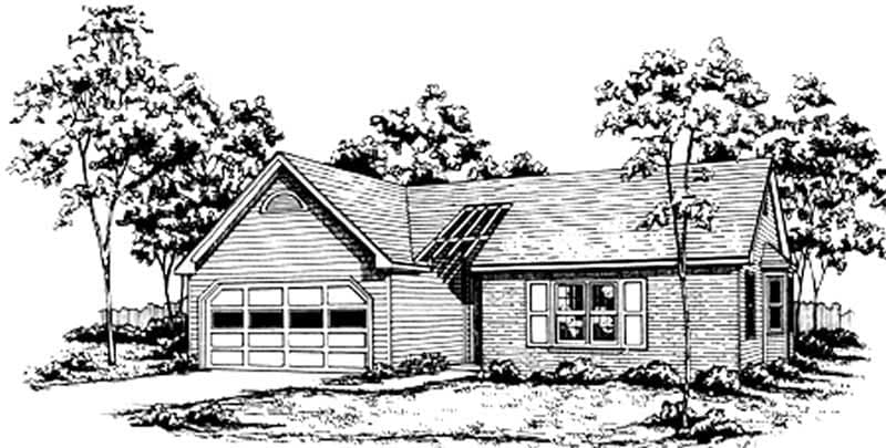 3-Bedroom, 1245 Sq Ft Ranch Home Plan - 124-1060 - Main Exterior
