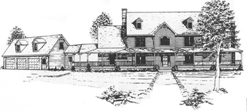 4-Bedroom, 4247 Sq Ft Farmhouse Home Plan - 124-1069 - Main Exterior