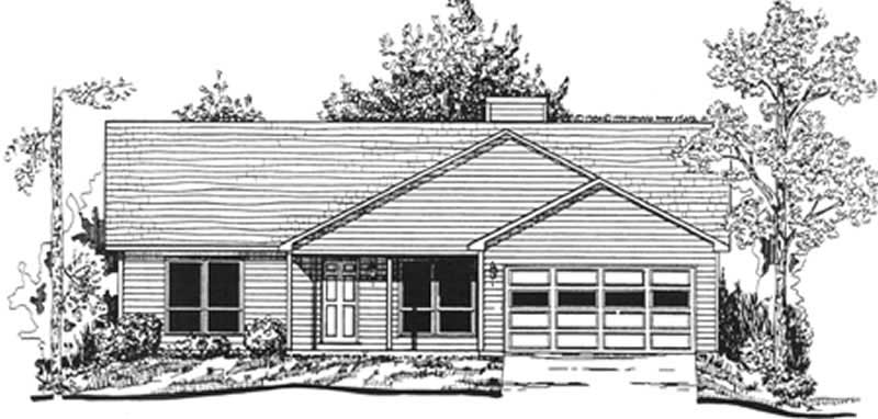 3-Bedroom, 1911 Sq Ft Ranch Home Plan - 124-1096 - Main Exterior