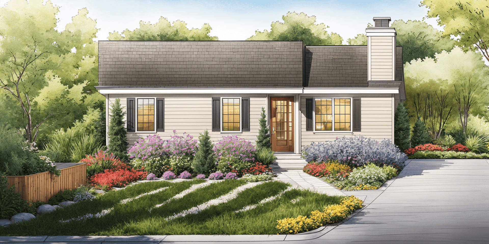 3-Bedroom, 1056 Sq Ft Ranch House Plan - 124-1102 - Front Exterior