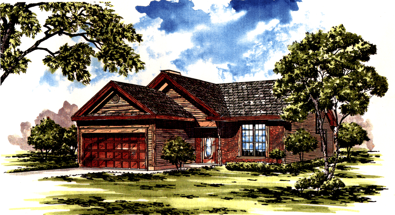 2-Bedroom, 1421 Sq Ft Ranch Home Plan - 124-1118 - Main Exterior