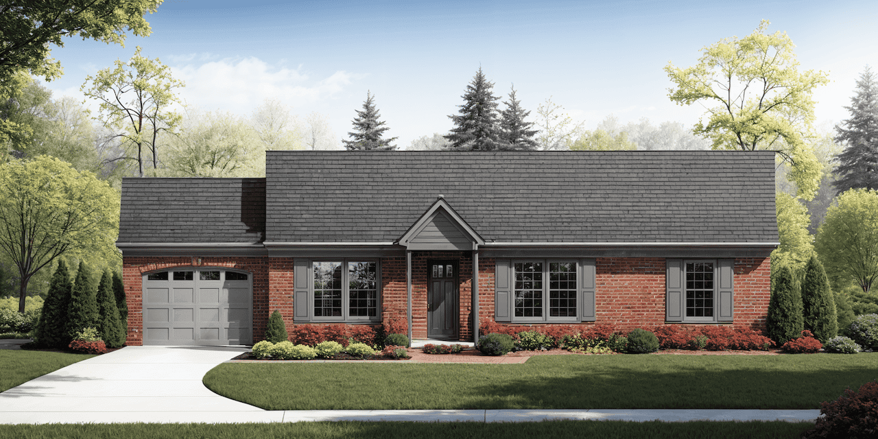 3-Bedroom, 1260 Sq Ft Ranch Home Plan - 124-1119 - Main Exterior