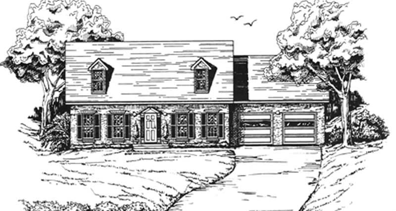 3-Bedroom, 1715 Sq Ft Country Home Plan - 124-1154 - Main Exterior