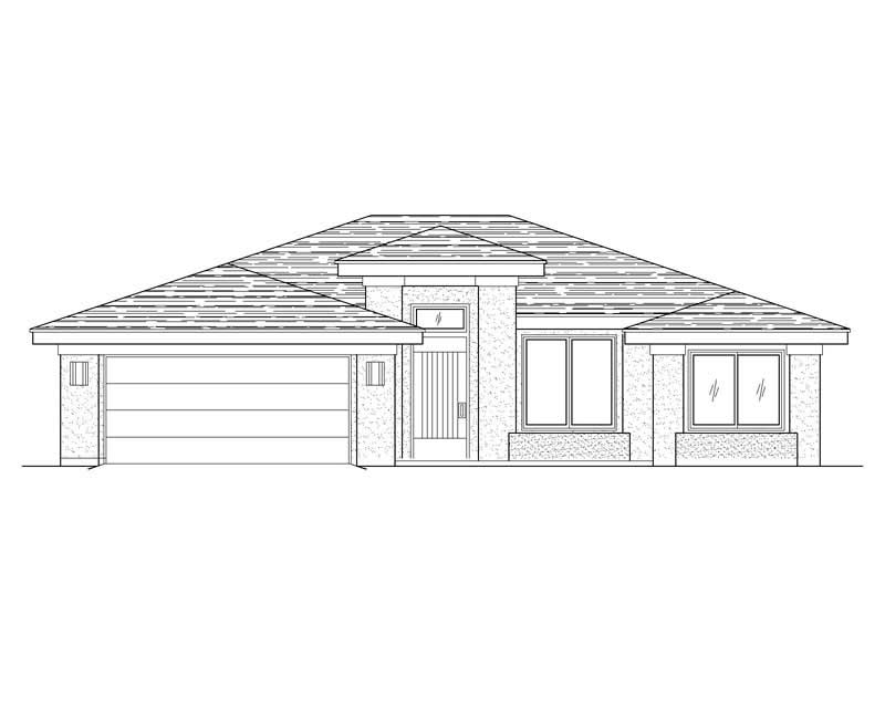 3-Bedroom, 1834 Sq Ft Southwest Home Plan - 125-1021 - Main Exterior