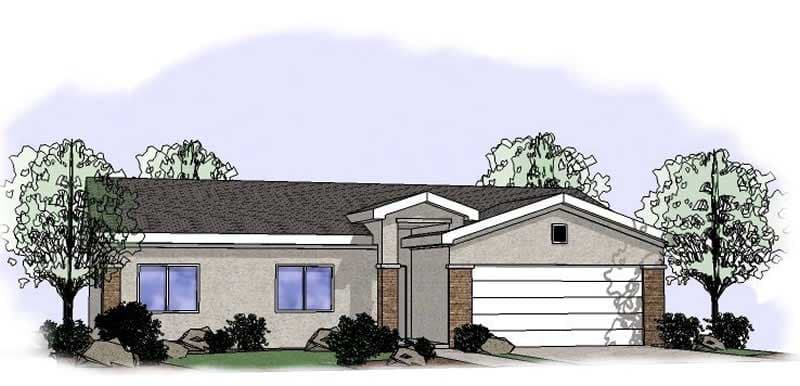 3-Bedroom, 2613 Sq Ft Contemporary House Plan - 125-1049 - Front Exterior