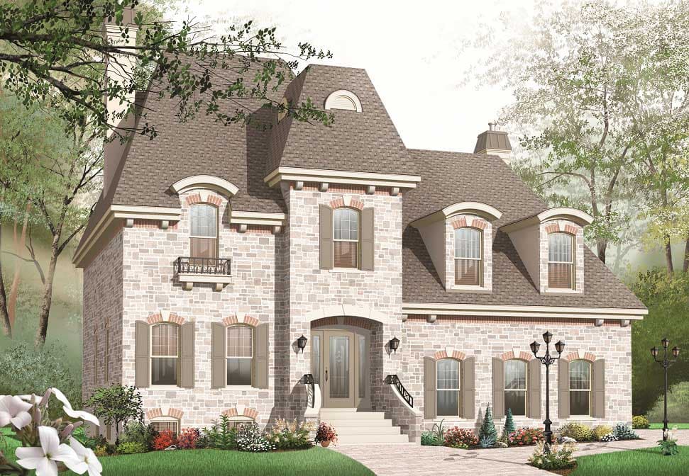 3-Bedroom, 2803 Sq Ft European House Plan - 126-1067 - Front Exterior