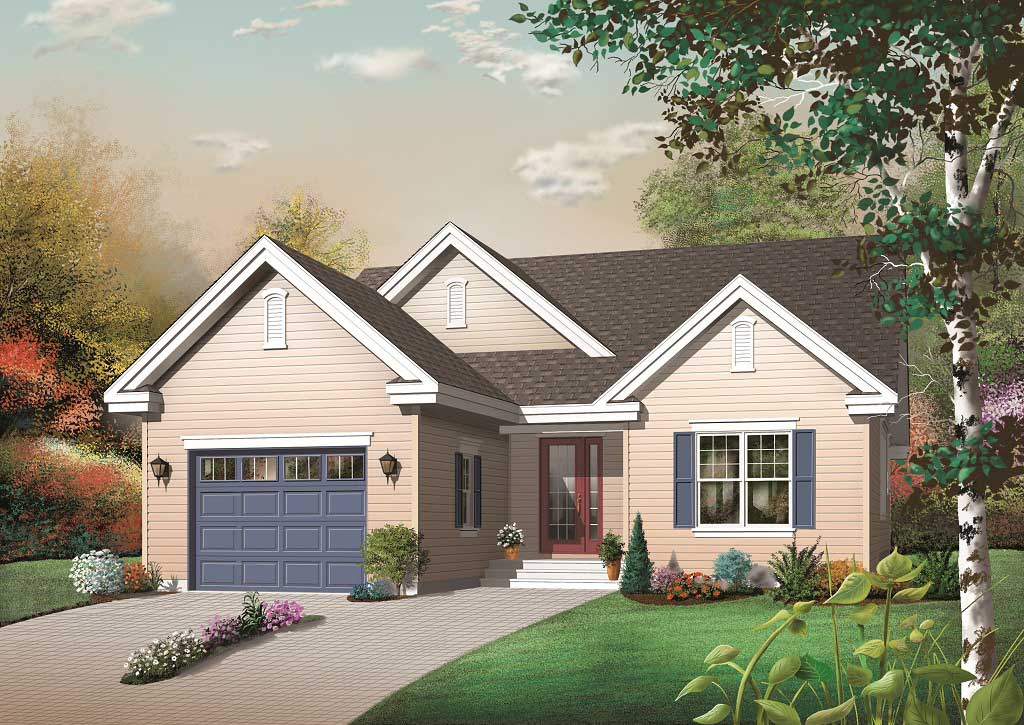 3-Bedroom, 1436 Sq Ft Country Home Plan - 126-1133 - Main Exterior