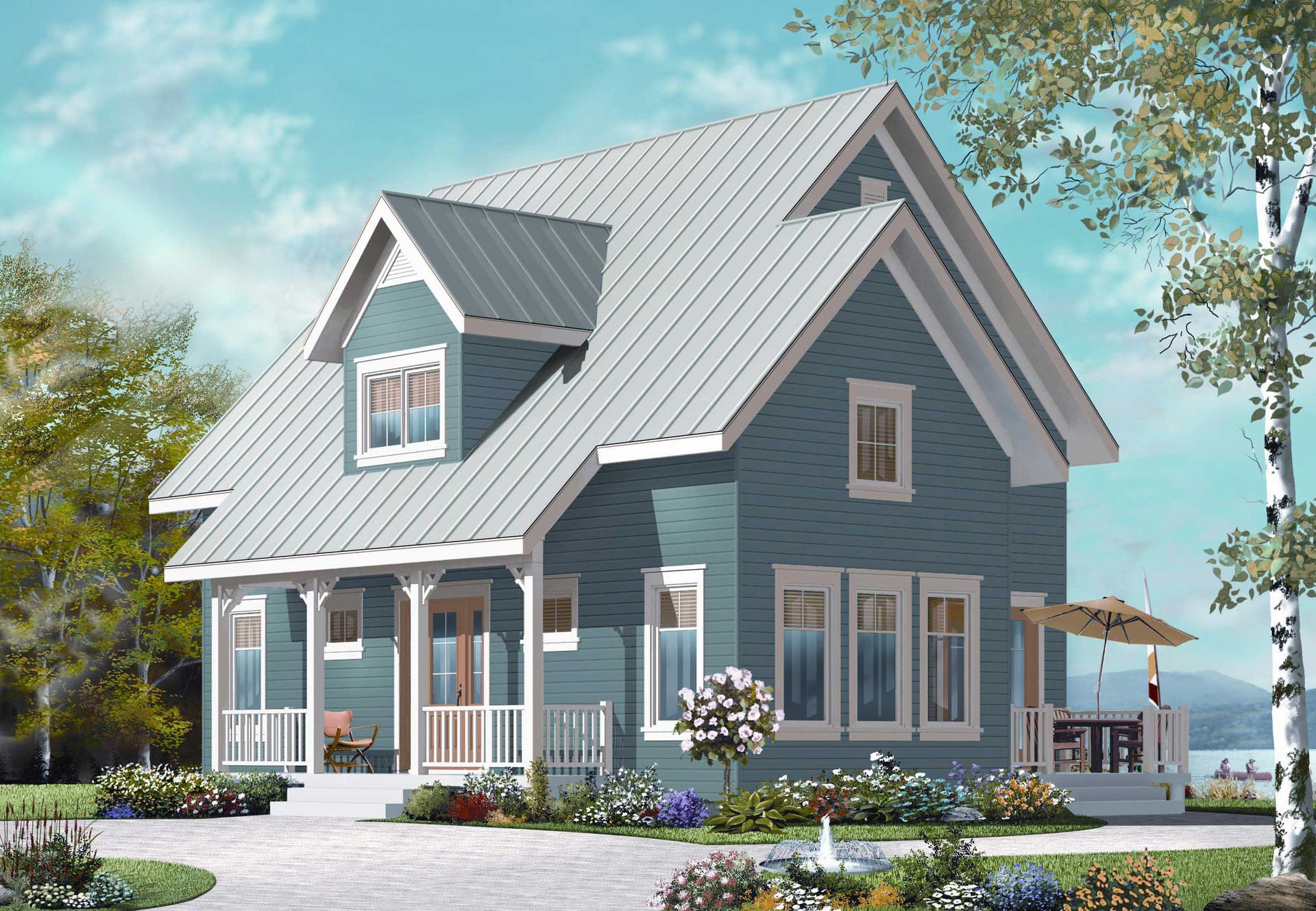 3-Bedroom, 1508 Sq Ft Country Home Plan - 126-1153 - Main Exterior