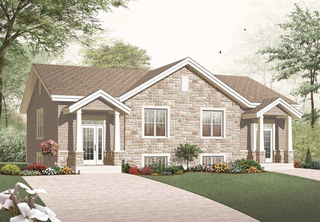 3-Bedroom, 3265 Sq Ft Multi-Unit Home Plan - 126-1158 - Main Exterior