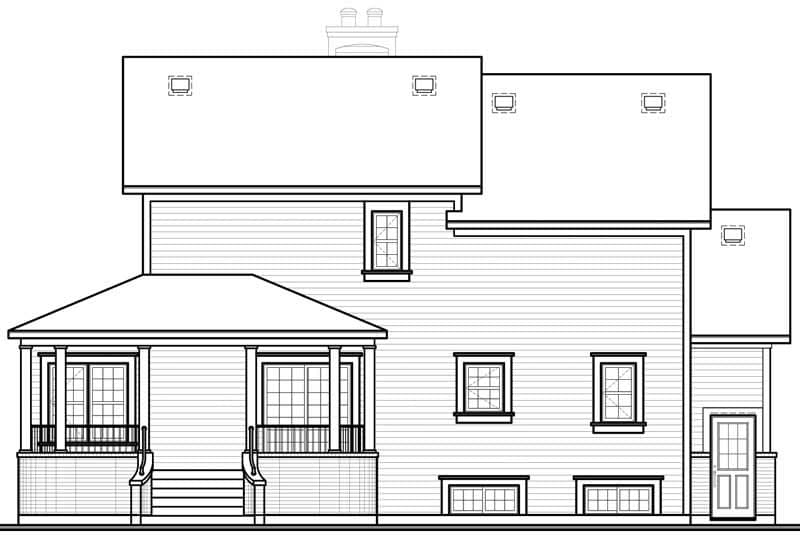 Home Plan Rear Elevation