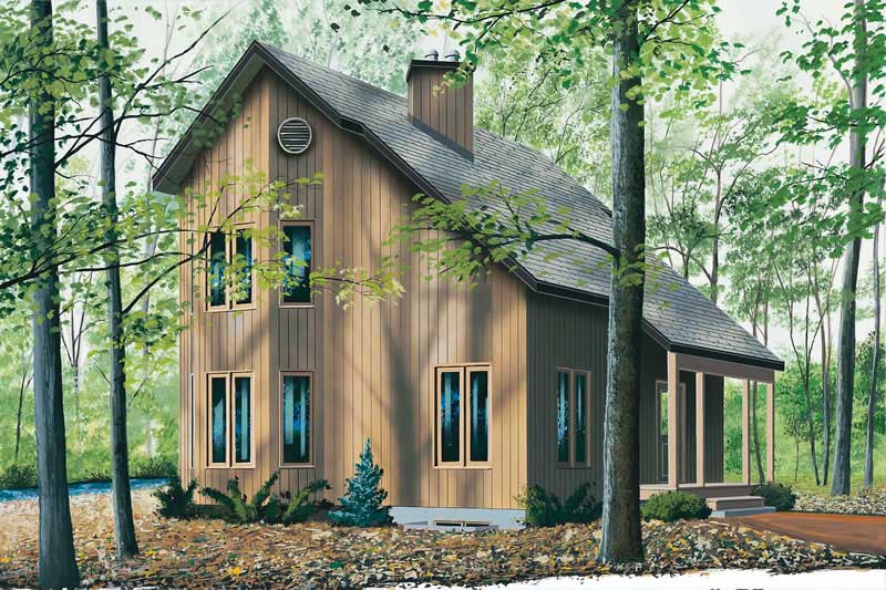 2-Bedroom, 1290 Sq Ft Country Home Plan - 126-1428 - Main Exterior