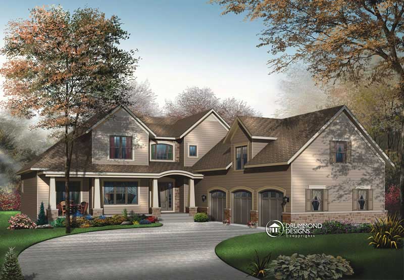 4-Bedroom, 3136 Sq Ft Contemporary House Plan - 126-1454 - Front Exterior