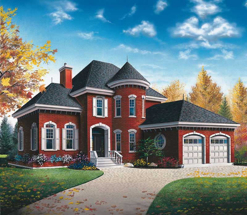 3-Bedroom, 1972 Sq Ft European Home Plan - 126-1580 - Main Exterior