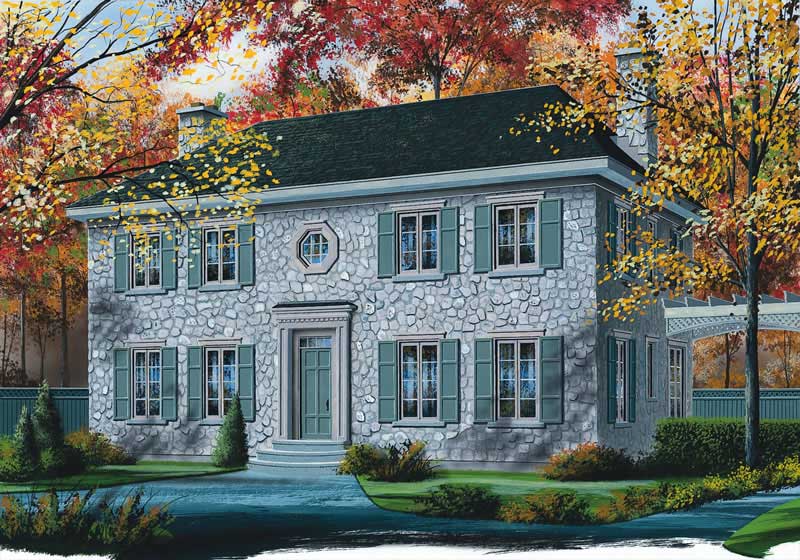 3-Bedroom, 2663 Sq Ft European House Plan - 126-1629 - Front Exterior