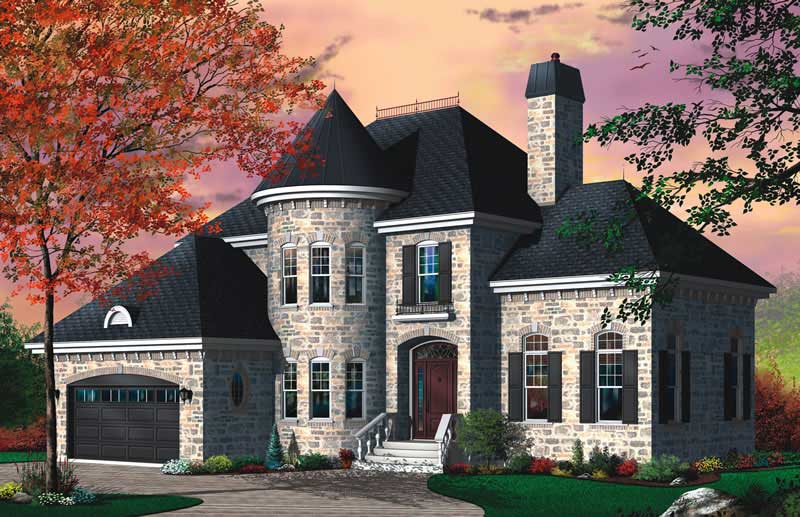 3-Bedroom, 2310 Sq Ft European Home Plan - 126-1755 - Main Exterior
