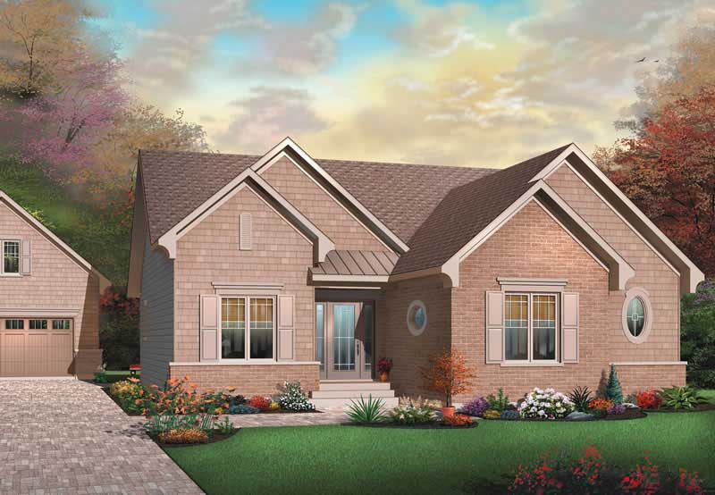 3-Bedroom, 1462 Sq Ft Bungalow Home Plan - 126-1774 - Main Exterior