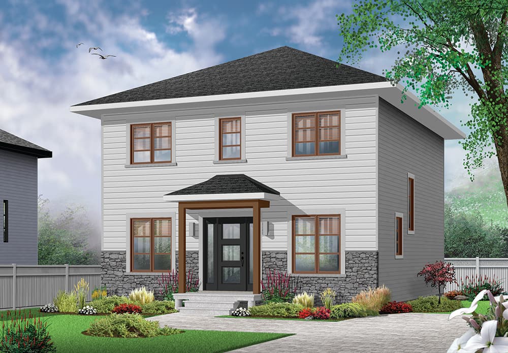 3-Bedroom, 1680 Sq Ft Transitional House Plan - 126-1847 - Front Exterior