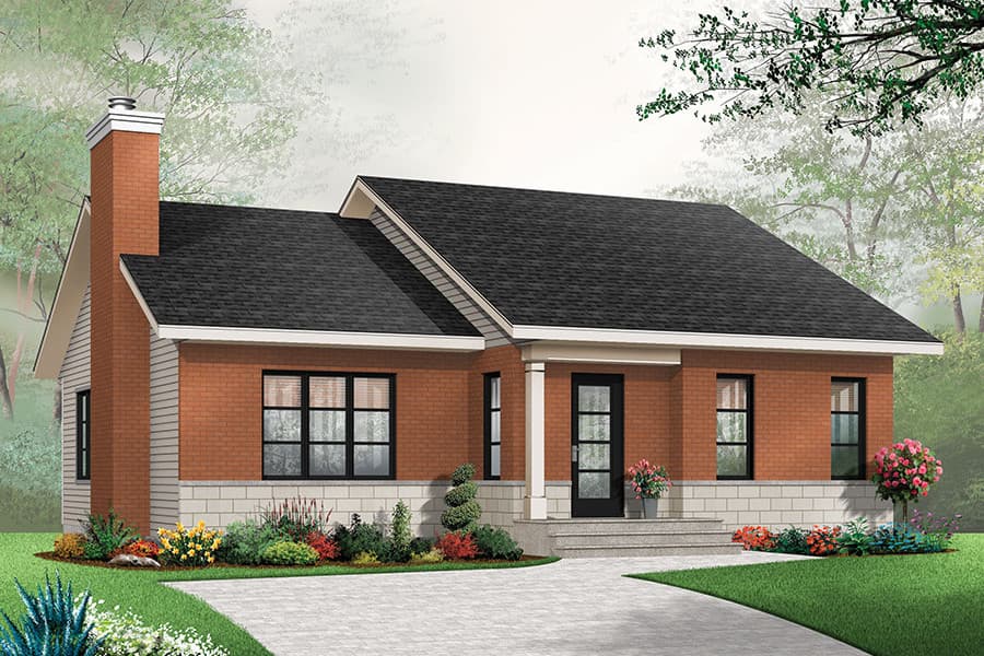 2-Bedroom, 1211 Sq Ft Ranch Home Plan - 126-1866 - Main Exterior