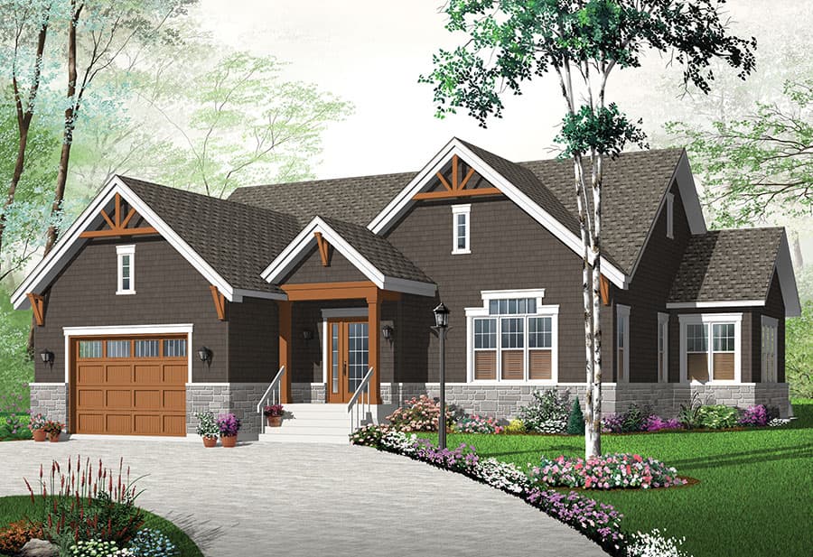 3-Bedroom, 1783 Sq Ft Craftsman Home Plan - 126-1873 - Main Exterior