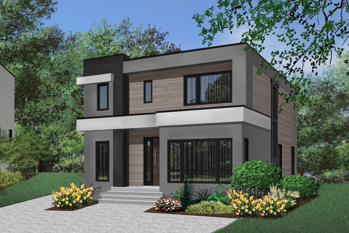 3-Bedroom, 2063 Sq Ft Modern House Plan - 126-1914 - Front Exterior