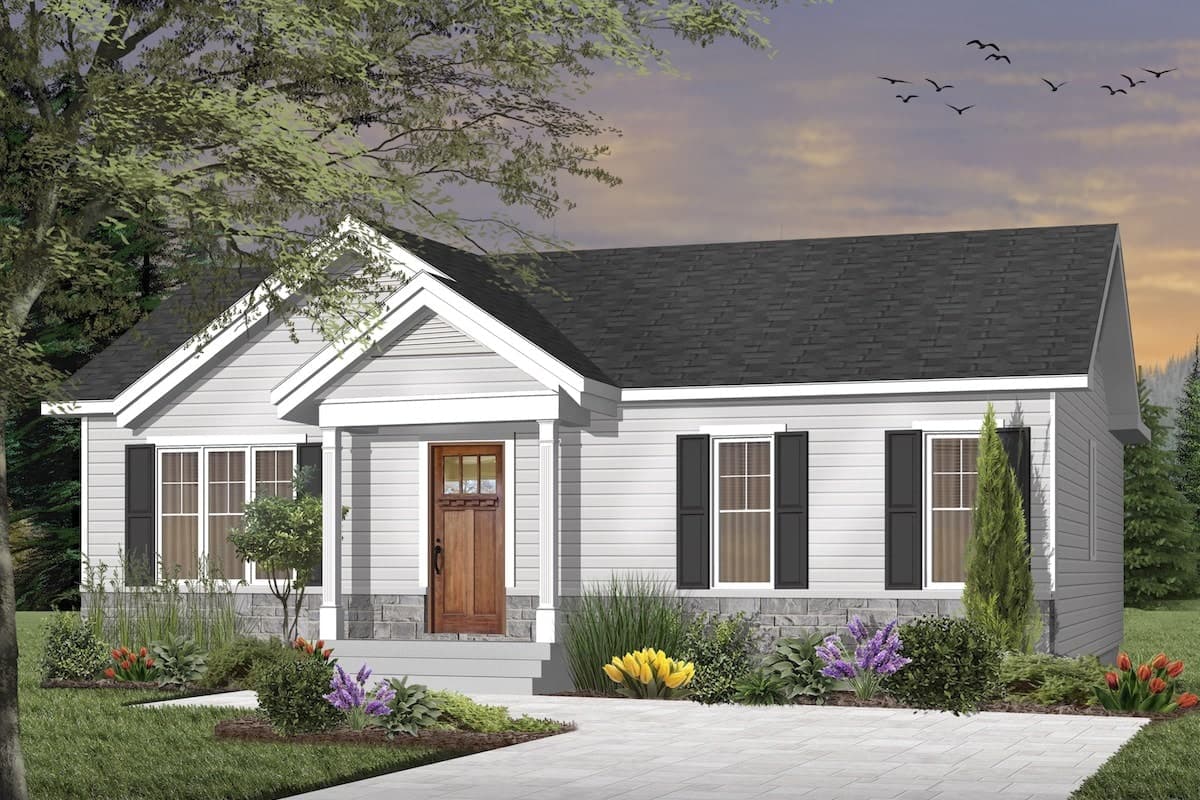 3-Bedroom, 1024 Sq Ft Craftsman Home - Plan #126-1919 - Main Exterior