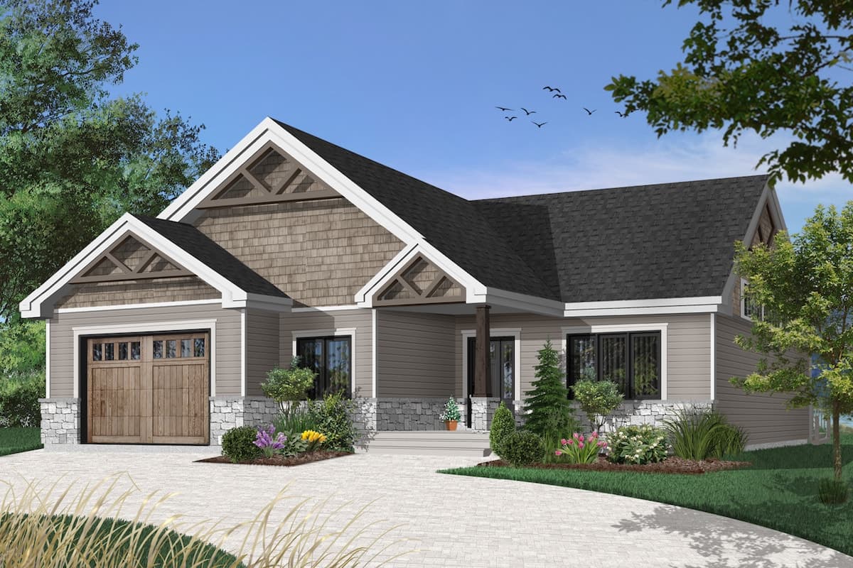 2-Bedroom, 1504 Sq Ft Craftsman House - Plan #126-1921 - Front Exterior