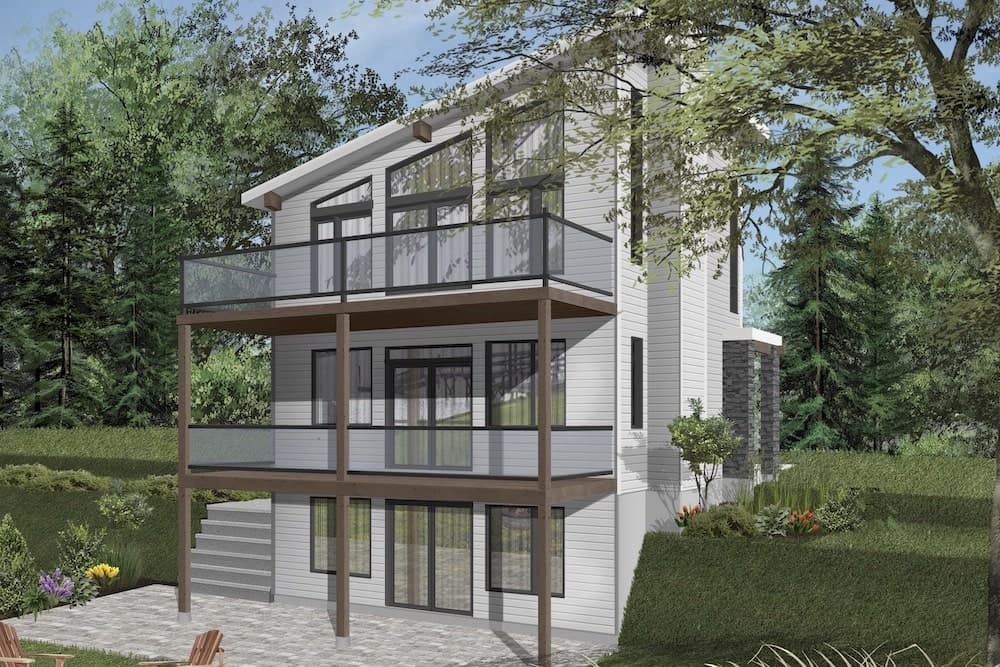 2-Bedroom, 1344 Sq Ft Modern Home Plan - 126-1926 - Main Exterior