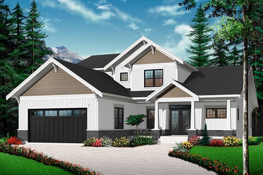 4-Bedroom, 2614 Sq Ft Farmhouse Home Plan - 126-1932 - Main Exterior